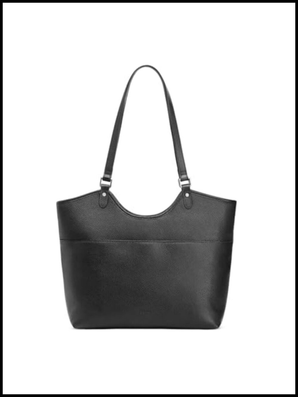 Pebbled Cowhide Leather Tote Bag Zipper Shoulder Bag Work Travel